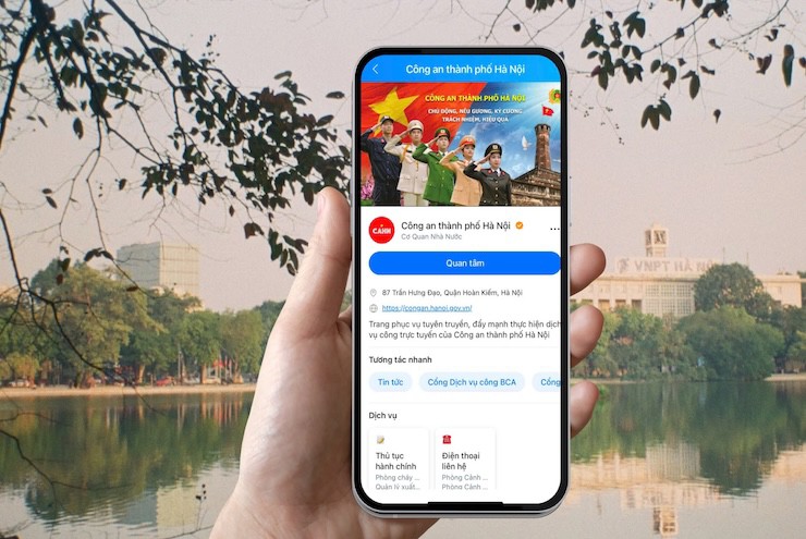 OA của Công an thành phố Hà Nội trên Zalo.