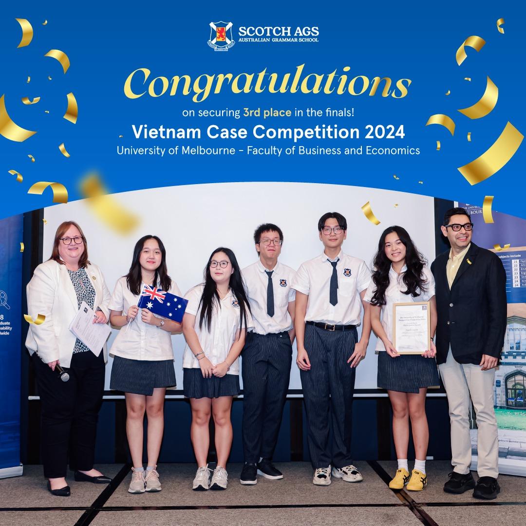Học sinh Nam Úc Scotch AGS giành top 3 tại Vietnam Case Competition 2024 do Đại học Melbourne tổ chức