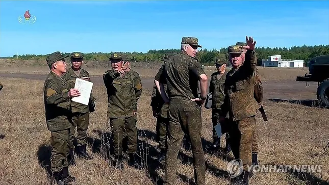 Hình ảnh binh sĩ Triều Tiên được triển khai trước đó ở Nga. (Ảnh: Yonhap)