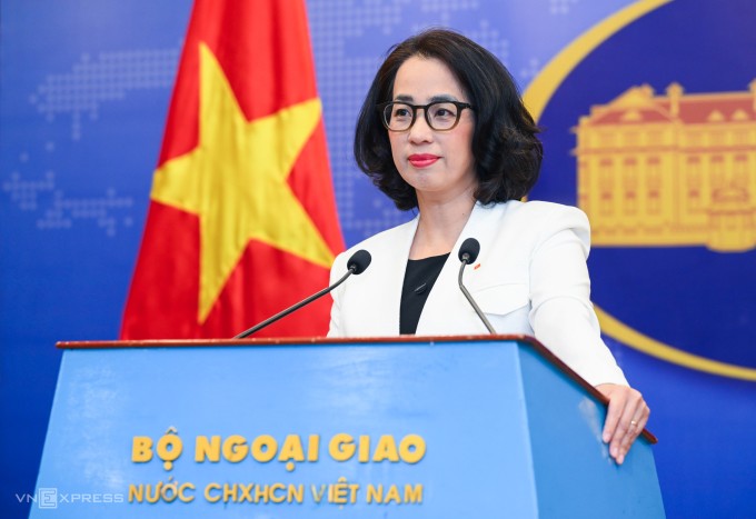 Người phát ngôn Bộ Ngoại giao Phạm Thu Hằng. Ảnh: Giang Huy