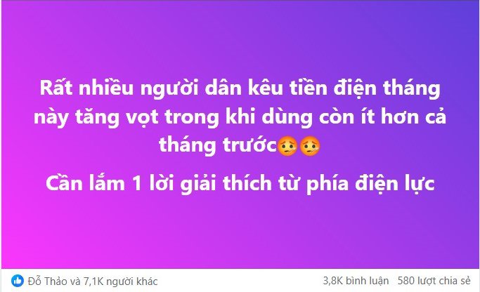 Trên các hội nhóm, diễn đàn mạng xã hội, chủ đề tiền điện đang "nóng" hơn bao giờ hết. (Ảnh chụp màn hình)
