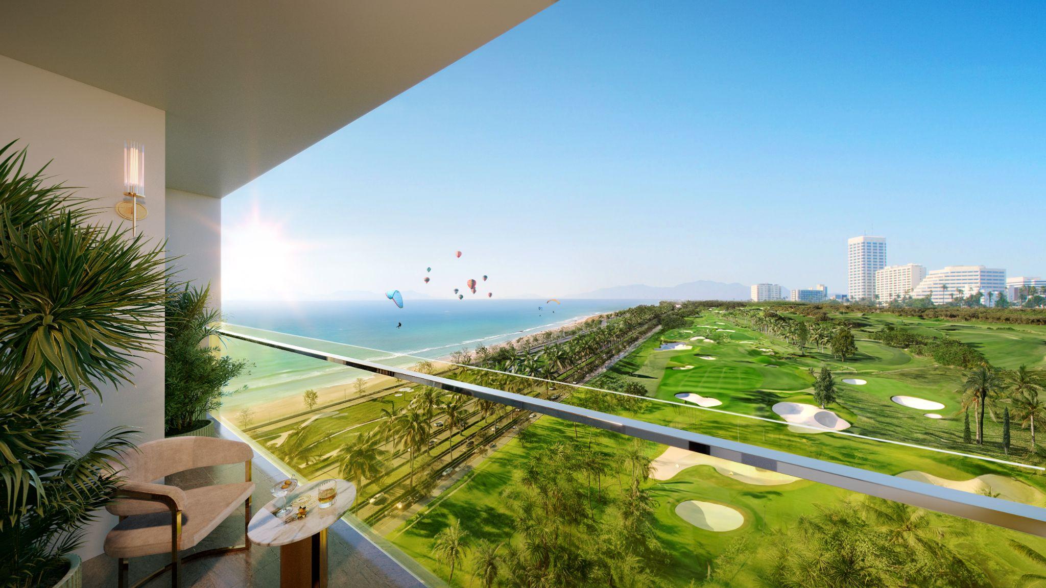 Tầm nhìn hướng biển, kề golf từ căn hộ Dolce Penisola
