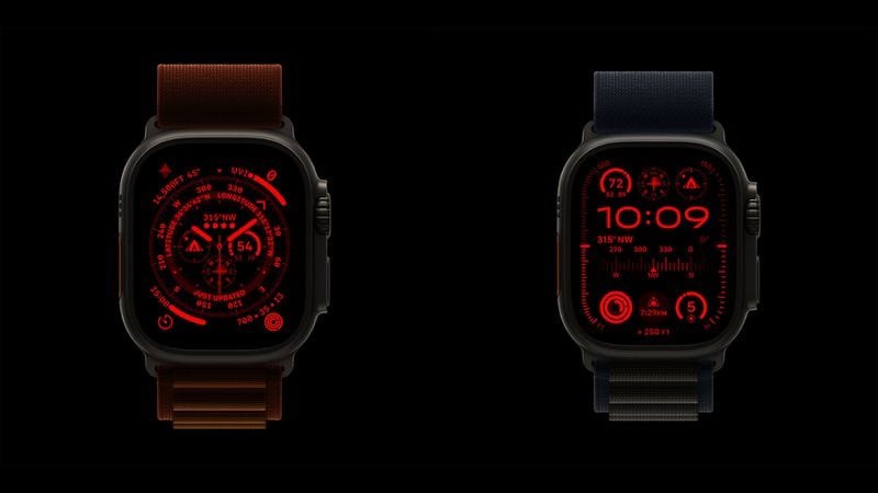 Chế độ ban đêm&nbsp;hiện có của Apple Watch Ultra