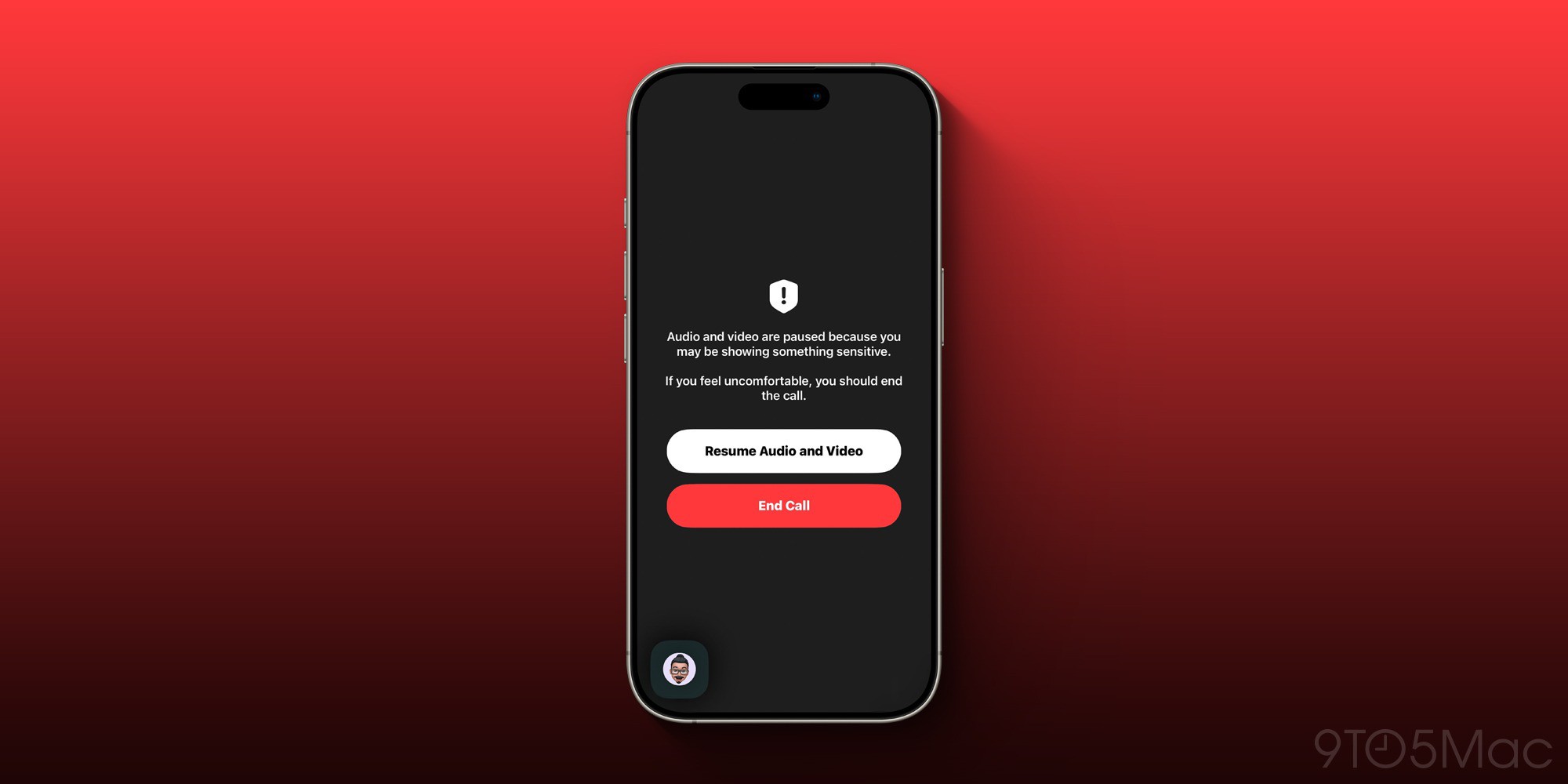 FaceTime cho tùy chọn tiếp tục phát âm thanh và video hoặc kết thúc cuộc gọi khi có cảnh báo về hình ảnh hay hành vi nhạy cảm.