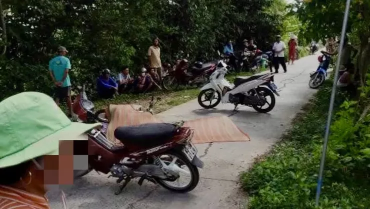 Hiện trường vụ án người đàn ông bị đâm tử vong khi đi làm vườn về.