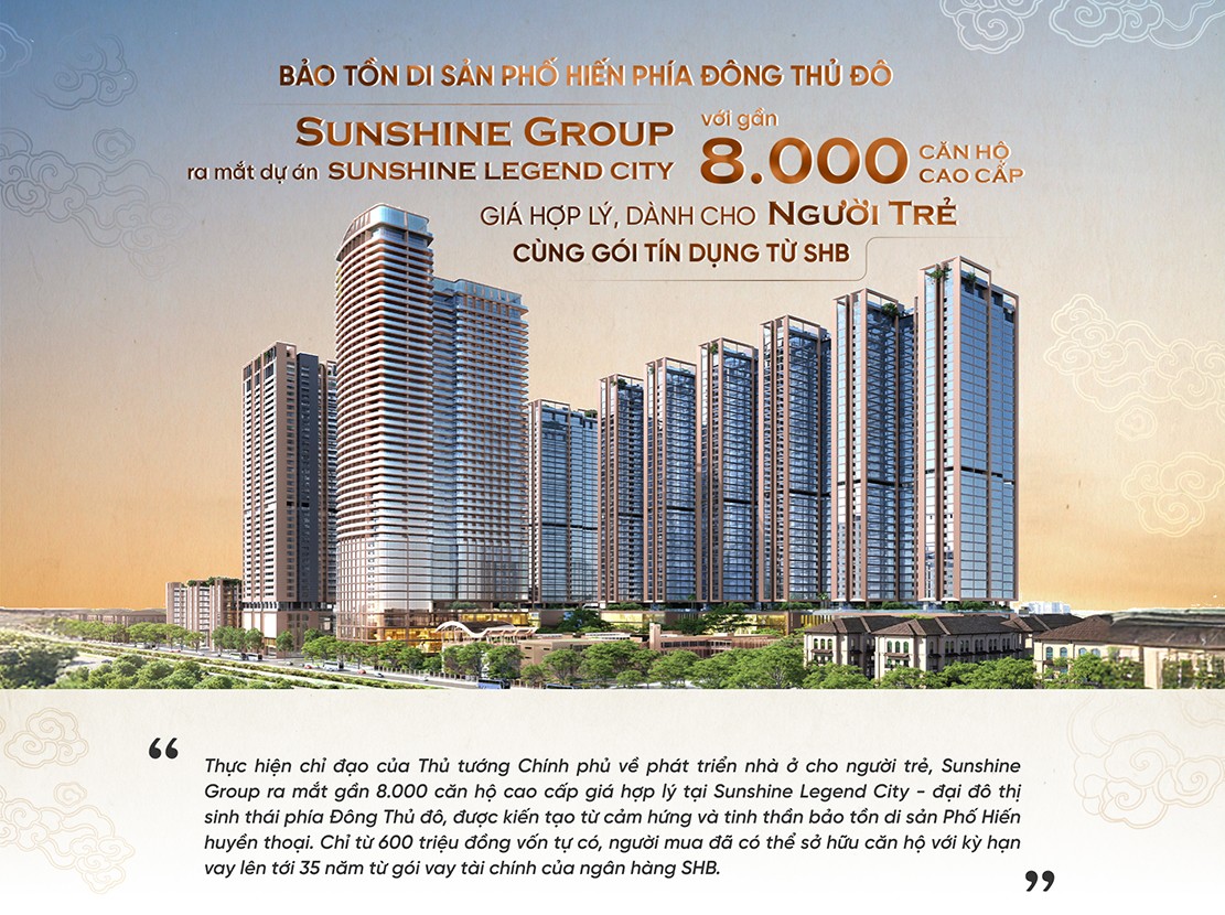 Sunshine Group ra mắt dự án Sunshine Legend City với gần 8.000 căn hộ cao cấp dành cho người trẻ - 1