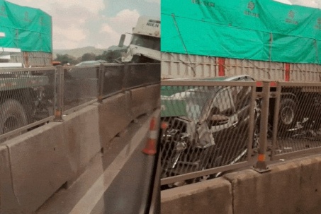 Tai nạn liên hoàn trên cao tốc Mai Sơn - Quốc lộ 45, giao thông tê liệt