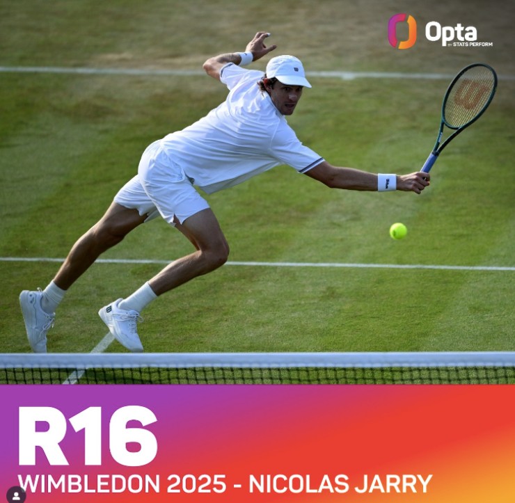 Nicolas Jarry trở thành tay vợt Nam Mỹ thứ hai trong kỷ nguyên Mở vào vòng 16 đơn nam Wimbledon qua vòng loại, sau người đồng hương Ricardo Acuna năm 1985.