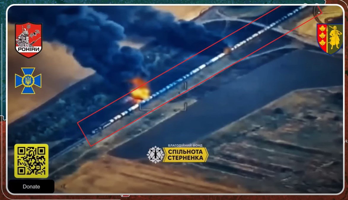 Ukraine tập kích một đoàn tàu chở nhiên liệu của Nga ở vùng Zaporizhzhia. Ảnh: Euromaidan Press.