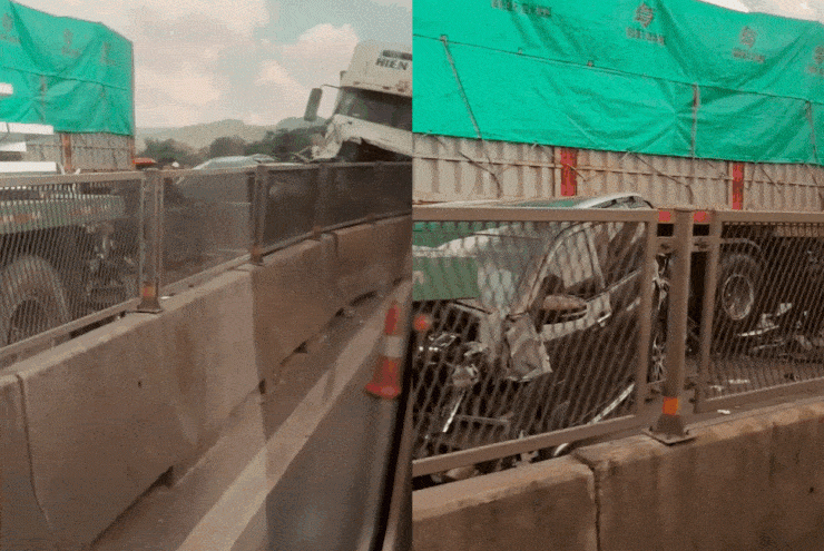 Tai nạn liên hoàn trên cao tốc Mai Sơn - Quốc lộ 45, giao thông tê liệt - 1