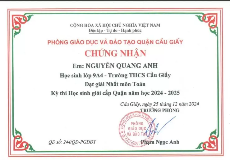 Hà Nội: Nam sinh THCS Cầu Giấy xuất sắc đỗ cả 6 lớp chuyên trong kỳ thi vào 10 - 2