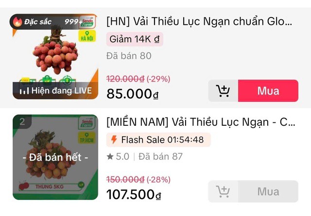 Mã hàng vải thiều giao vào miền Nam thường xuyên trong trạng thái "cháy" hàng