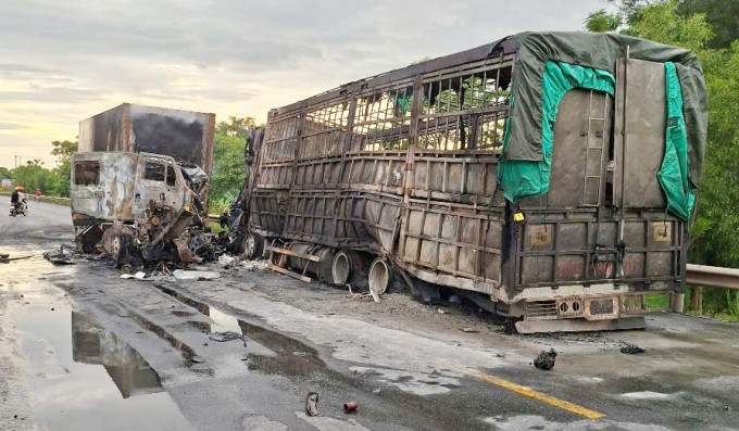 Hiện trường vụ tai nạn. Ảnh: Trần Tình