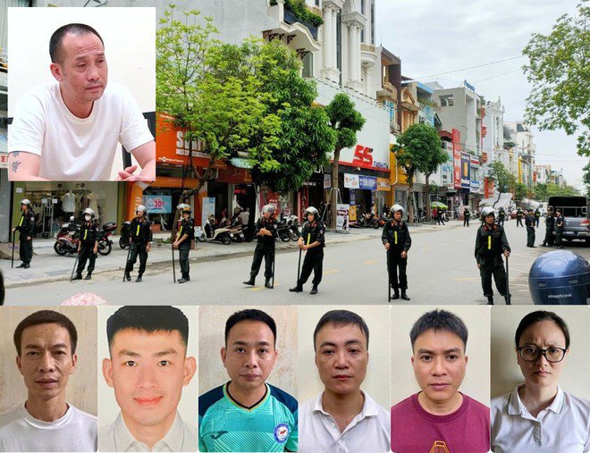 Cơ quan điều tra khám nhà Tuấn “thần đèn” (ảnh trên)
Các đối tượng liên quan bị bắt giữ (ảnh dưới)