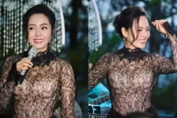 Ca sĩ Phương Linh khoe hông nảy nở khi diện váy xuyên thấu