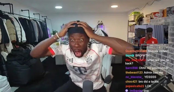 Davies không giấu nổi sự bàng hoàng khi chứng kiến chấn thương kinh hoàng của Musiala