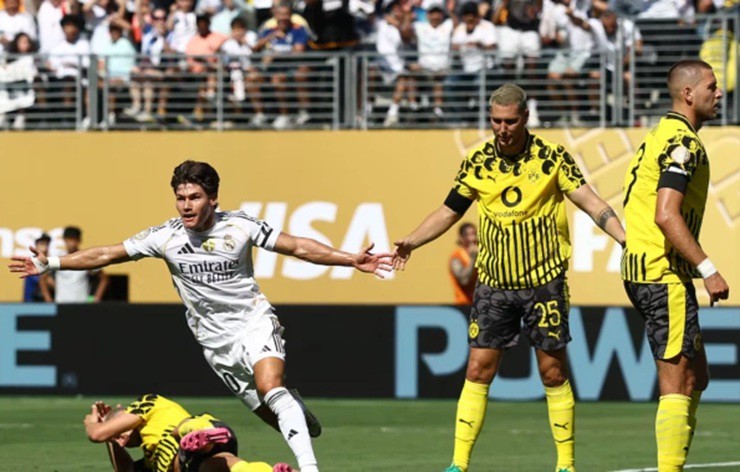 Fran Garcia ăn mừng bàn thắng đầu tiên cùng Real Madrid ở mùa giải năm nay