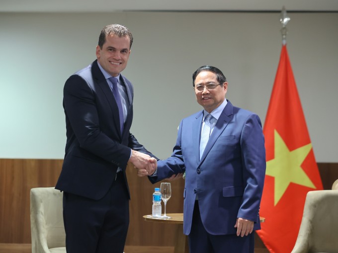 Thủ tướng Phạm Minh Chính tiếp lãnh đạo JBS tại Brazil, ngày 6/7. Ảnh: VGP