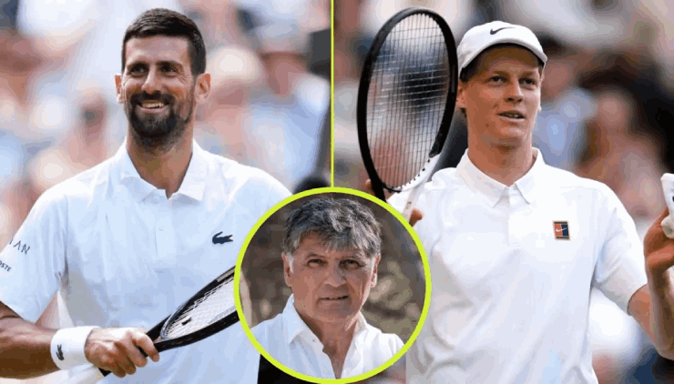 HLV Toni (ảnh nhỏ) cho rằng Djokovic (bên trái) có nhiều cơ hội để thắng hạt giống số 1 Sinner (bên phải)