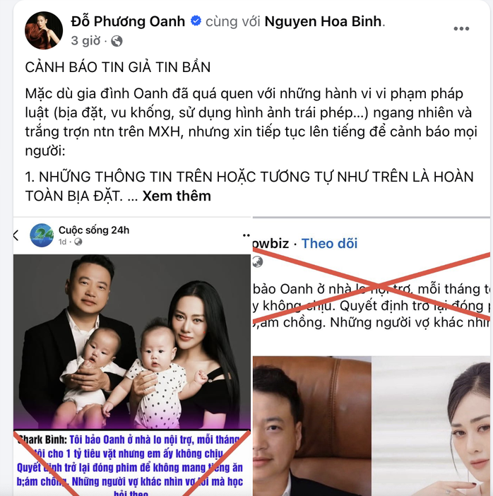 Phương Oanh lên tiếng về tin đồn mỗi tháng được chồng cho 1 tỷ tiêu vặt. Ảnh: Chụp màn hình