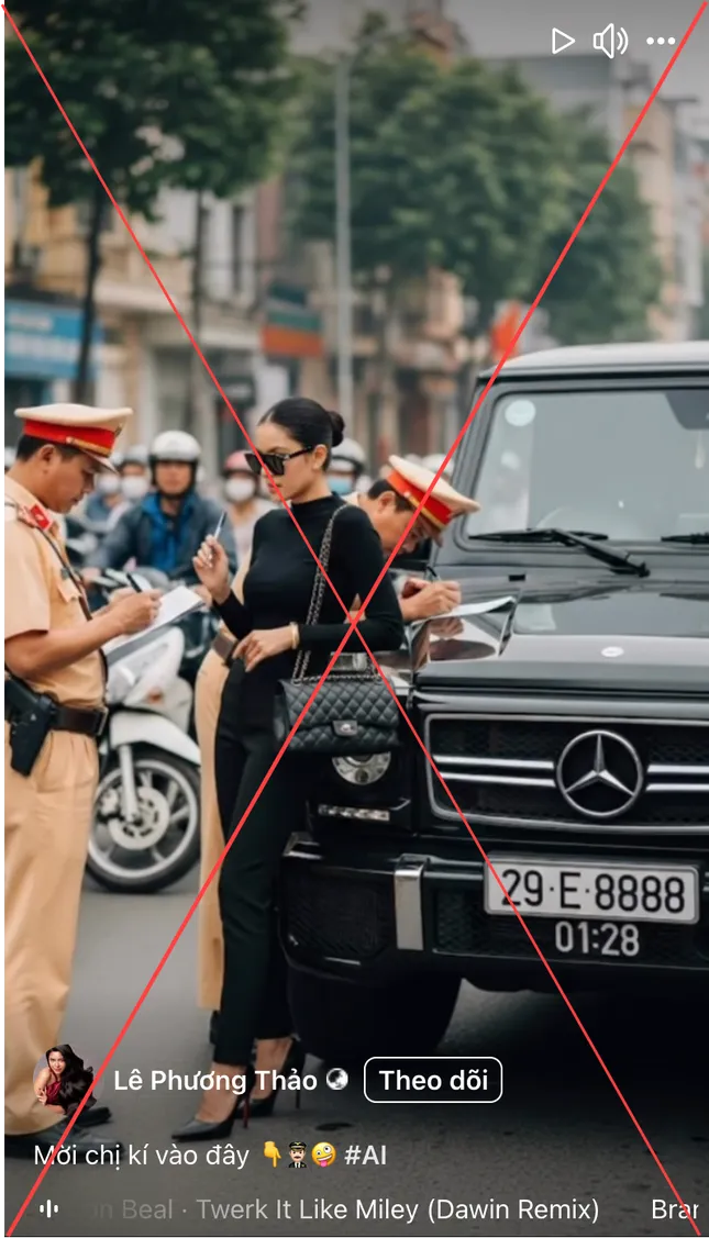 Hình ảnh gây tranh cãi của Á hậu Phương Thảo.