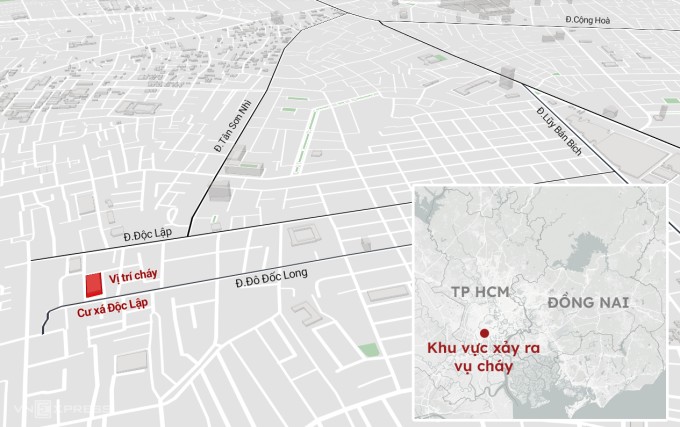 Vị trí cư xá Độc Lập. Đồ họa: Hoàng Khánh