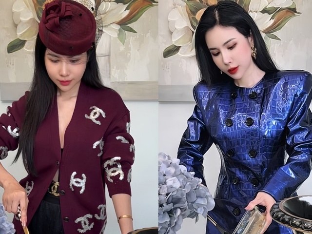 Thời trang vào bếp xa xỉ của hoa hậu Hoàng Dung khi ở Mỹ