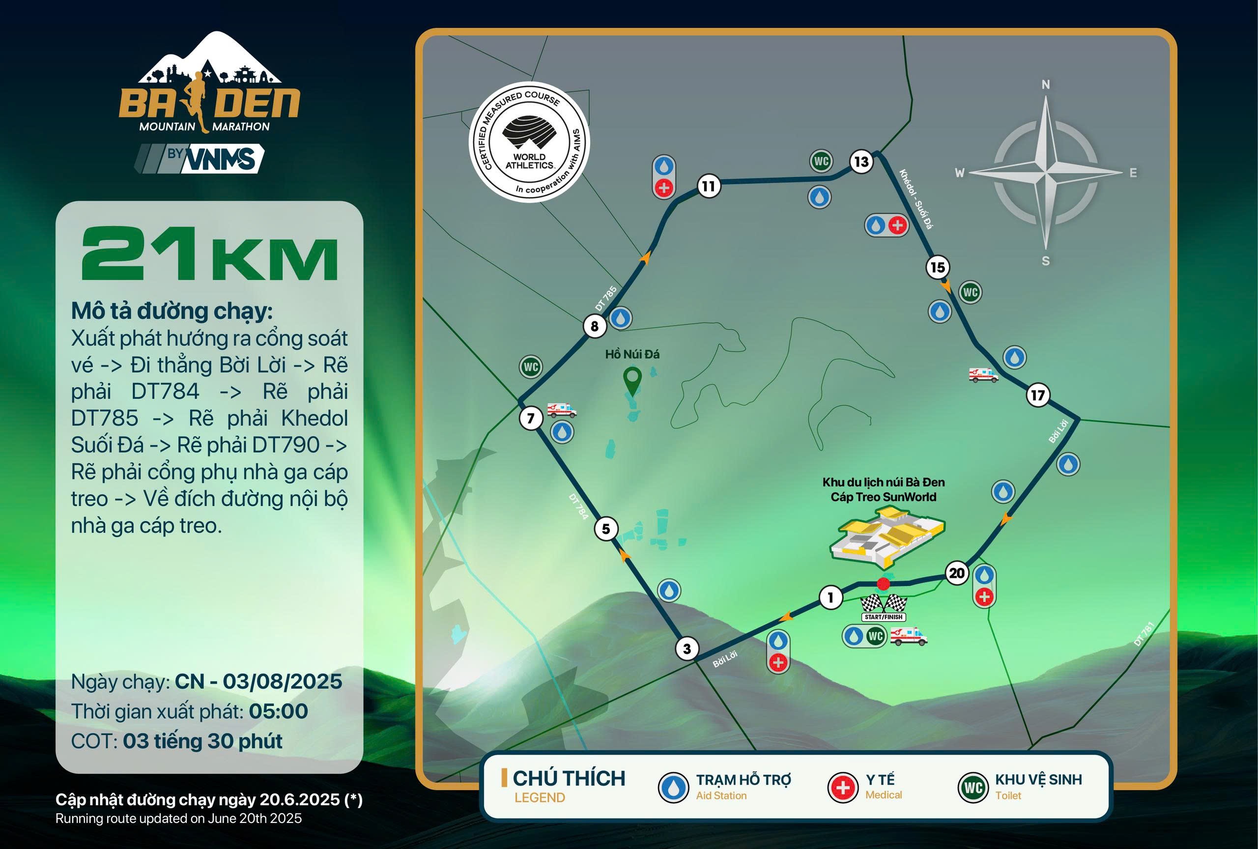 Đường chạy cự ly 21km của Baden Mountain International Marathon 2025. Ảnh: Nexus