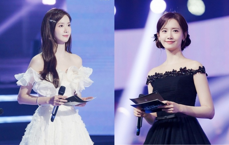 Người đẹp nhận "mưa" lời khen sắc vóc khi dẫn chương trình MBC Gayo Daejejeon. Trang Osen nói Yoona "đẹp không tỳ vết". Báo giới Hàn lẫn fan gọi ca sĩ là "Nữ thần Kpop". Ảnh: MBC