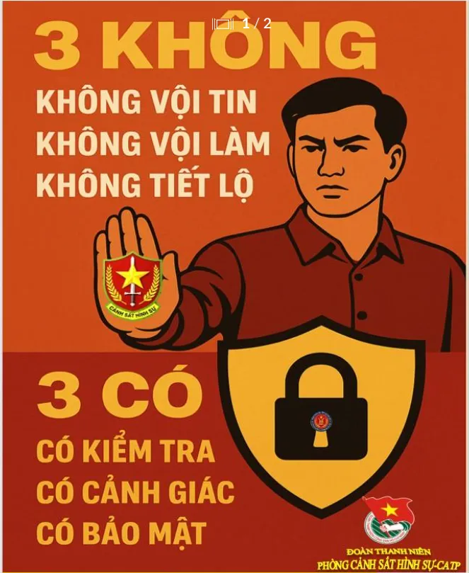 Công an TP.HCM phát đi thông tin cảnh báo đến người dân về các thủ đoạn lừa đảo của tội phạm công nghệ cao. Ảnh: CATP