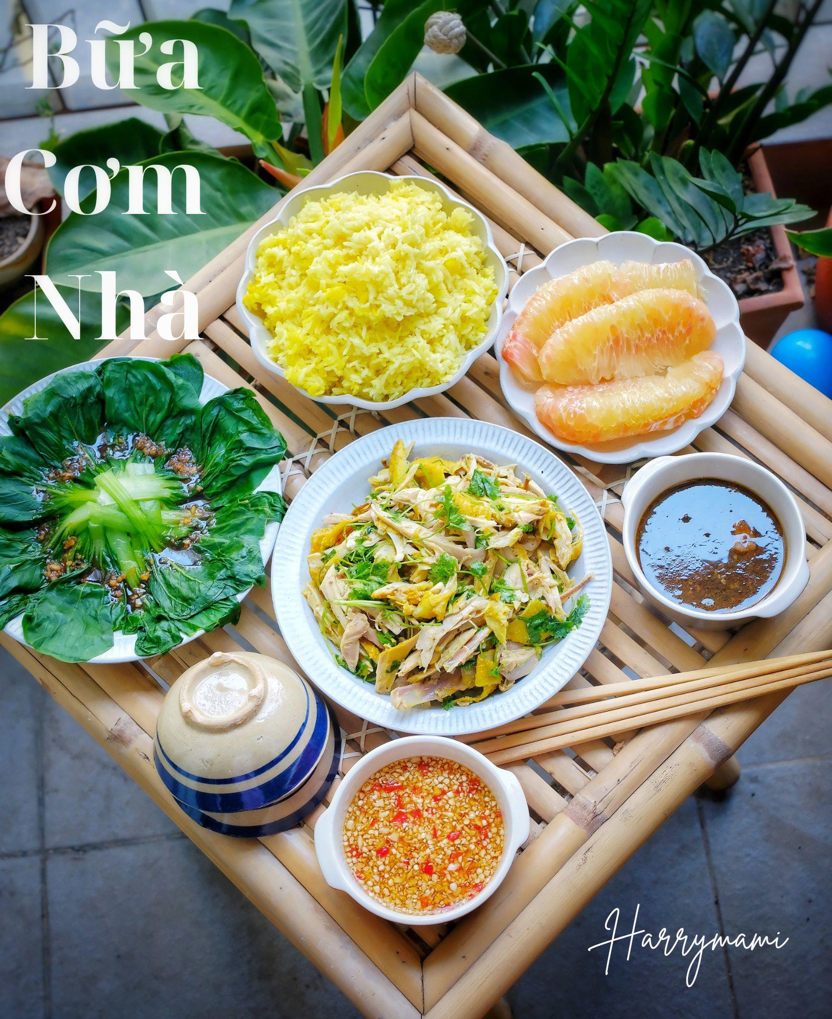 Cơm gà Hải Nam - Cải thìa luộc - Bưởi