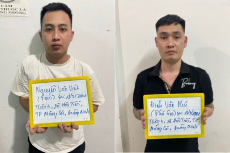 Các đối tượng lừa đảo qua mạng bị Công an Tây Ninh bắt giữ.