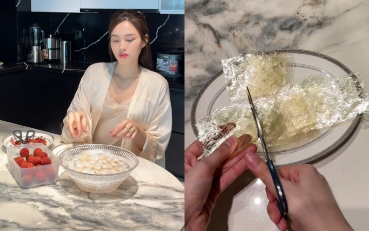 Tiếp theo là khâu ngâm gelatin, nếu bạn dùng gelatin lá thì ngâm trong nước lạnh khoảng 10 – 15 phút cho nở, sau đó vắt ráo. Nếu dùng gelatin bột thì dùng khoảng 3 - 4gr pha với 15 - 20ml nước, để nở. Có thể tăng - giảm lượng gelatin để khúc bạch cứng hoặc mềm hơn theo sở thích. Cho sữa tươi, whipping cream và đường vào nồi, khuấy đều và đun nhỏ lửa đến khoảng 80°C (không để sôi), sau đó cho gelatin đã ngâm vào, khuấy tan hoàn toàn.
