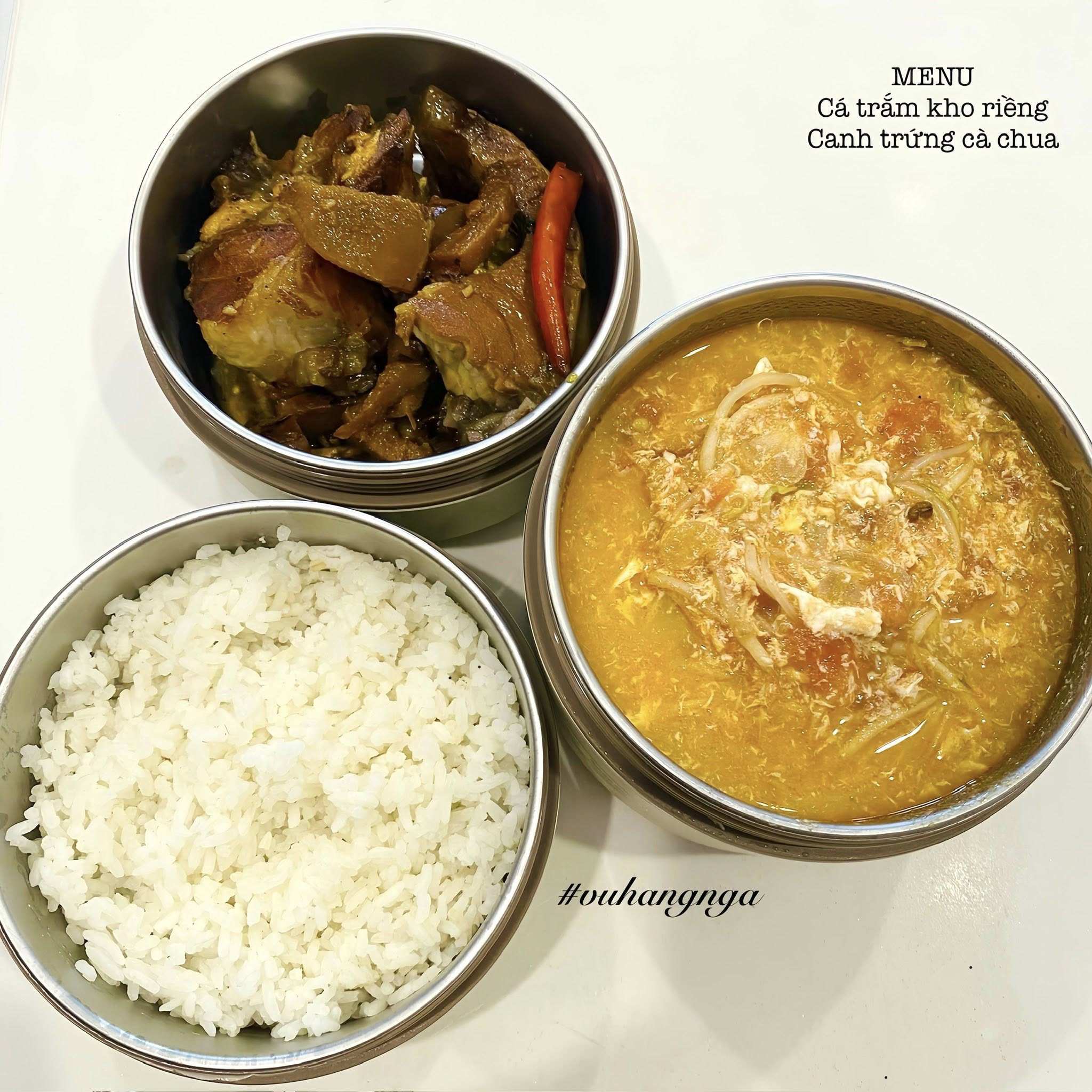 Cá kho - Canh cà chua trứng