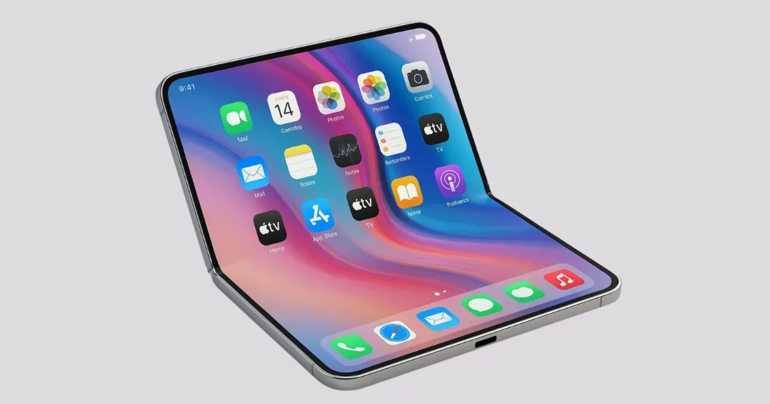Ảnh concept&nbsp;iPhone màn hình gập.