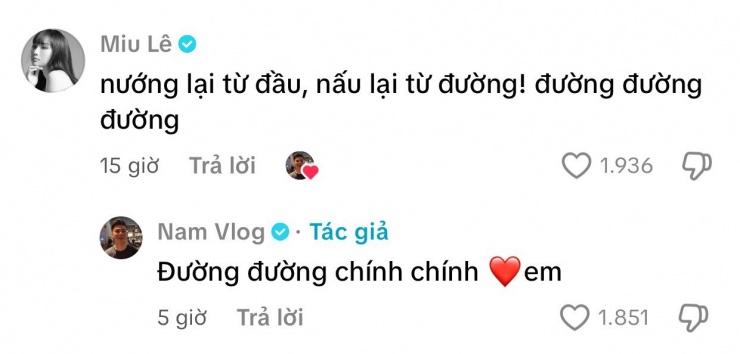 Miu Lê và Nam Vlog "thả thính" nhau nhưng người xoắn xuýt chính là cộng đồng mạng.