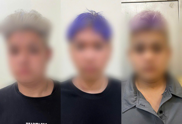 3 đối tượng tại cơ quan công an. Ảnh: Công an Hà Nội.