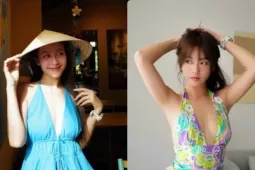 Khả Ngân diện áo yếm khoét sâu khoe thềm ngực gợi cảm
