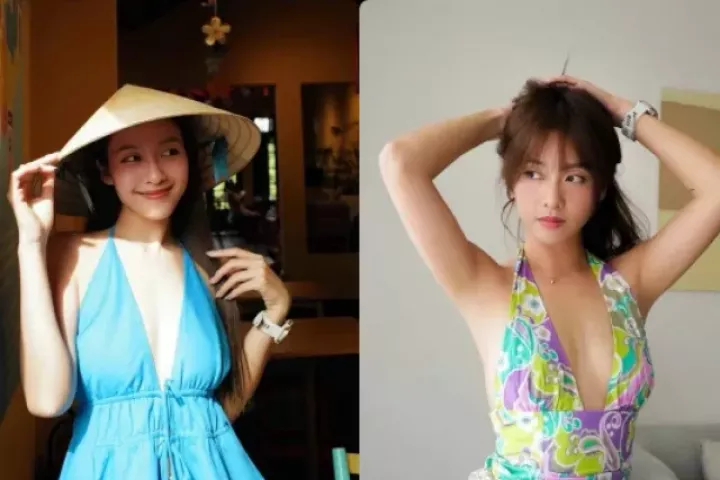 Khả Ngân diện áo yếm khoét sâu khoe thềm ngực gợi cảm