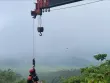 Hàng chục cảnh sát giải cứu hai người đi xe máy lao xuống vực ở Ba Vì