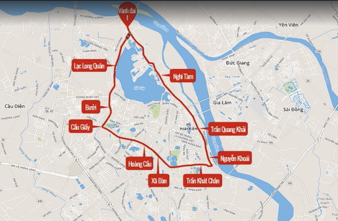 Vành đai 1 của Hà Nội. Đồ họa: Tiến Thành