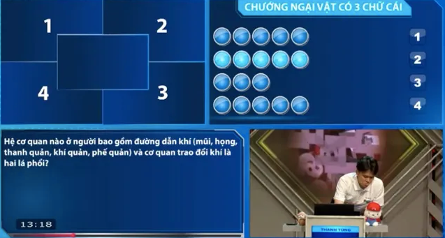 Các thí sinh đã trả lời chính xác câu hỏi hàng ngang đầu tiên được lựa chọn.