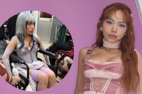 Vũ Thảo My ngồi xe lăn trên sân khấu 'Em xinh say hi'