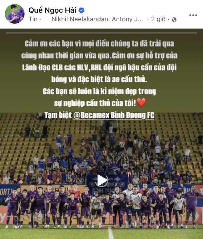 Quế Ngọc Hải chính thức nói lời chia tay Bình Dương - 1
