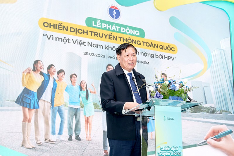 Thứ trưởng Bộ Y tế Đỗ Xuân Tuyên phát biểu tại Lễ phát động chiến dịch “Vì một Việt Nam không gánh nặng bởi HPV”