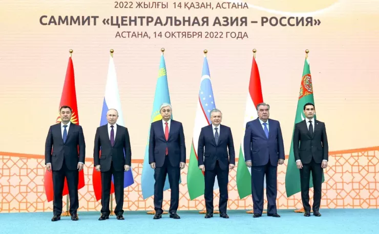 Lãnh đạo 6 nước tham dự Thượng đỉnh Nga-Trung Á lần đầu tiên hồi 2022. Ảnh: VĂN PHÒNG BÁO CHÍ TỔNG THỐNG KAZAKHSTAN