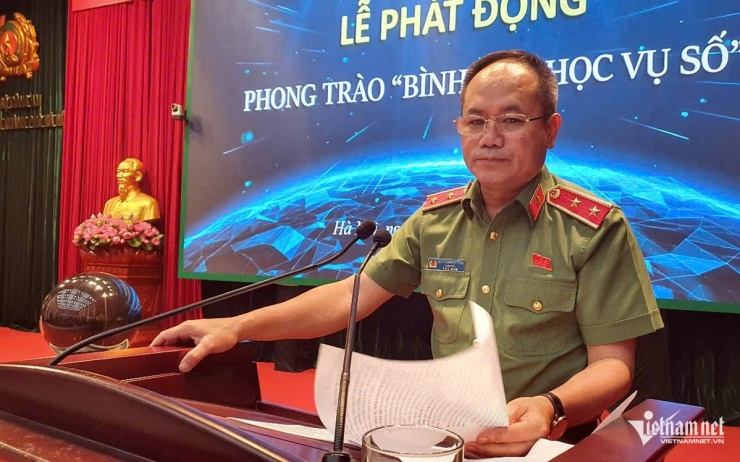 Trung tướng Nguyễn Thanh Tùng phát biểu tại buổi lễ.