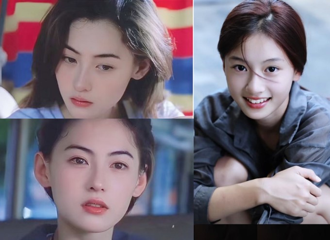 Khán giả so sánh giữa Trương Bá Chi thời trẻ và Thất Thất (phải). Ảnh: Weibo
