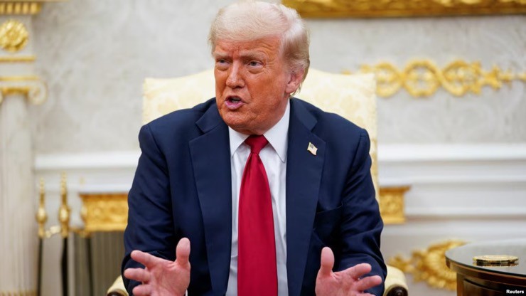 Tổng thống Mỹ Donald Trump phát biểu ở Nhà Trắng ngày 14/7/. Ảnh: Reuters.