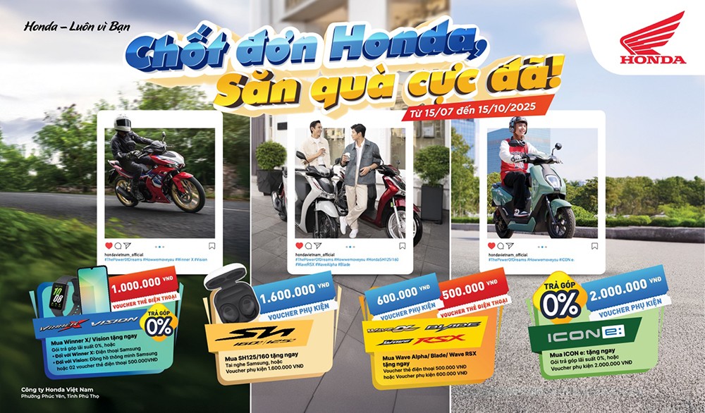 Honda Việt Nam tung ưu đãi lớn cho xe gắn máy điện ICON e: với quà tặng cực “xịn” trong mùa hè 2025 - 2